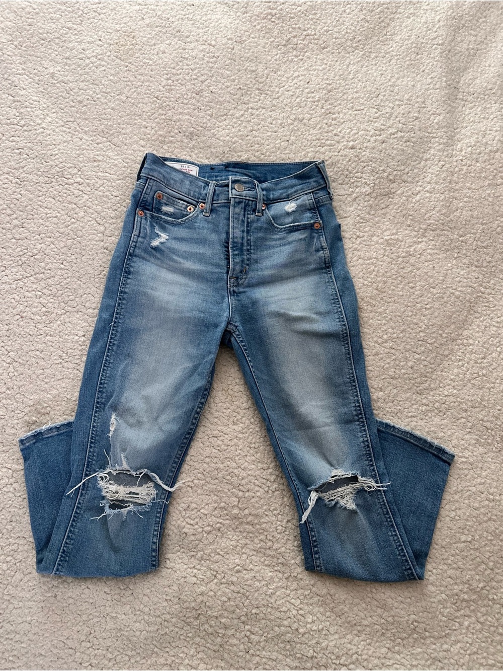 GAP Distressed Blue Skinny Jeans
